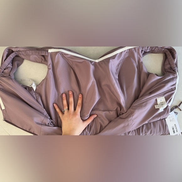 NWT Azazie Audrianna Maxi dress/ Gown/ Dusk/ Double lined/ Approx. size US 14/16 - Picture 9 of 17